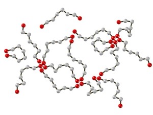 Cartoon illustration of networking polymers.